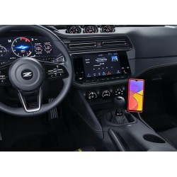 Nissan Z console phone holder with easy release